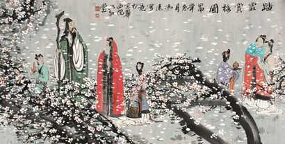 冯远 踏雪寻梅图 镜心